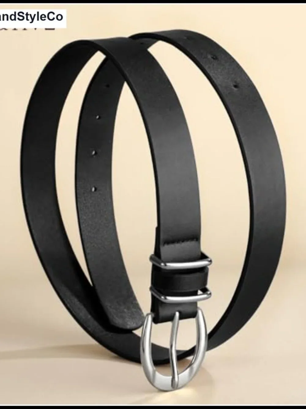 Women's Leather Belt with Gold or Silver Pin Buckle